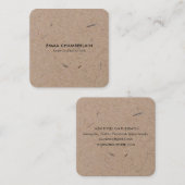 Minimalistisch modern reustisch kraftpapier vierkante visitekaartje (Voorkant / Achterkant)