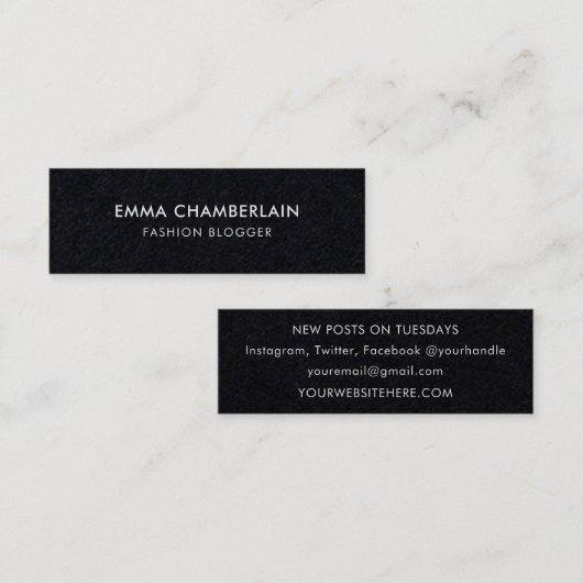 Minimalistisch modern ritueel Eco Black Mini Visitekaartje (Voorkant / Achterkant)