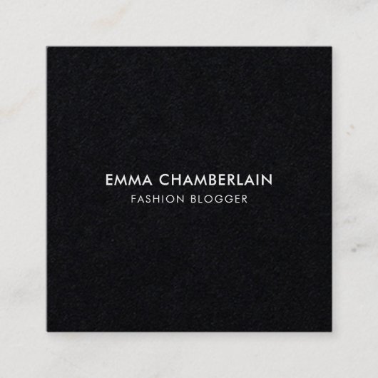 Minimalistisch modern ritueel Eco Black Vierkante Visitekaartje (Voorkant)
