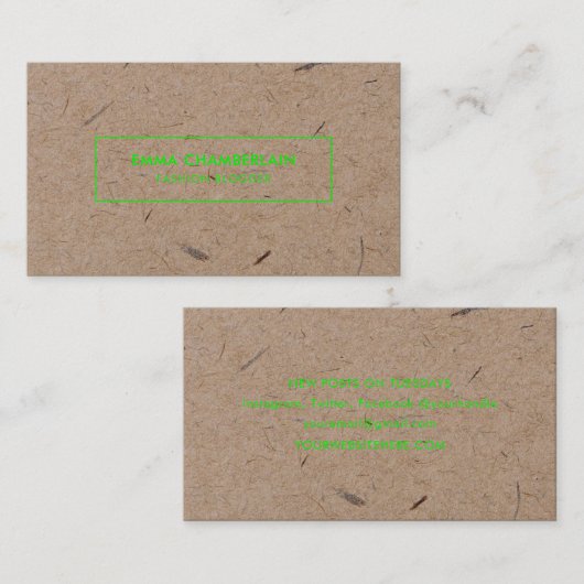 Minimalistisch modern ritueel Neon Green Visitekaartje (Voorkant / Achterkant)