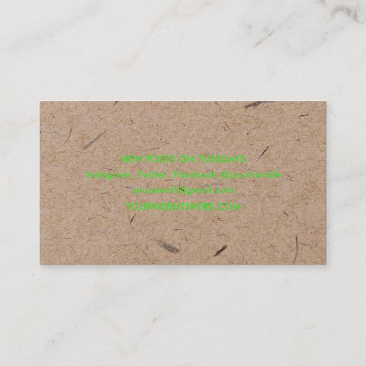 Minimalistisch modern ritueel Neon Green Visitekaartje (Achterkant)