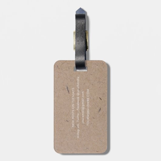Minimalistisch modern ritueel papier bagagelabel (Achterkant verticaal)