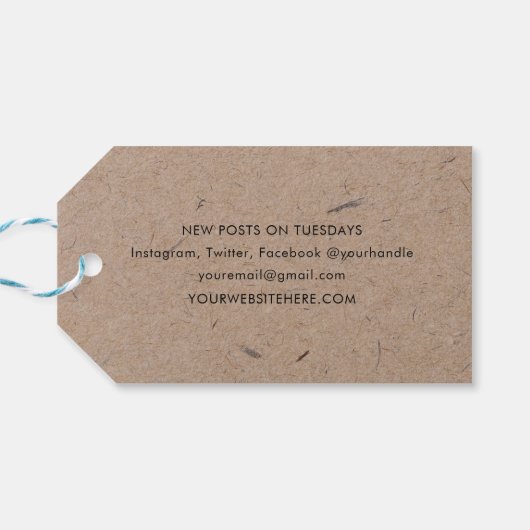 Minimalistisch modern ritueel papier cadeaulabel (Achterkant Horizontaal)