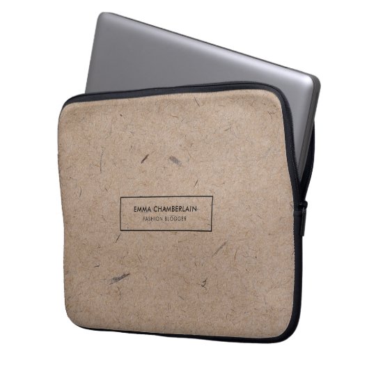 Minimalistisch modern ritueel papier laptop sleeve (Voorkant Links)