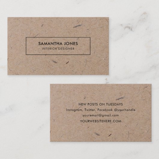 Minimalistisch modern ritueel papier visitekaartje (Voorkant / Achterkant)