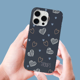 Minimalistisch modern romantisch hartvormpatroon iPhone 15 pro max hoesje