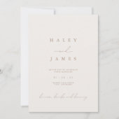 Minimalistisch modern Romantisch script foto Wedde Kaart (Voorkant)