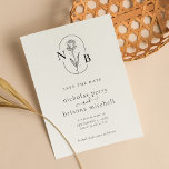 Minimalistisch modern rondtrekmonogram save the date<br><div class="desc">Minimalistisch modern Rustic Wedding Monogram budget bespaart de datum.</div>