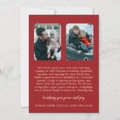 Minimalistisch Modern|Rood 3 Foto Kerstmis Nieuwsb Feestdagenkaart (Achterkant)