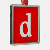 Minimalistisch modern rood monogramme metalen ornament (Rechts)