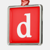 Minimalistisch modern rood monogramme metalen ornament (Links)