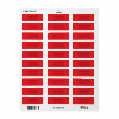 Minimalistisch modern rood retouradreslabel etiket (Full Sheet)