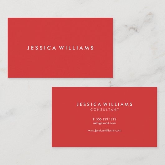 Minimalistisch modern | Rood Visitekaartje (Voorkant / Achterkant)