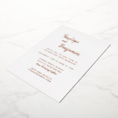 Minimalistisch modern Roos Gold en fotohuwelijk Folie Uitnodiging (Gedraaid)