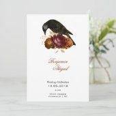 Minimalistisch modern Roos Gothic Raven Kaart (Staand voorkant)