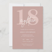 Minimalistisch Modern Roze 18e Verjaardagsfeest Kaart (Voorkant)