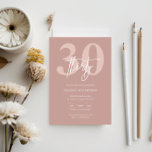 Minimalistisch Modern Roze 30e Verjaardagsfeest Kaart<br><div class="desc">Deze minimalistische typografie 30e verjaardagsfeestuitnodiging is perfect voor een modern verjaardagsfeestje. Het eenvoudige ontwerp is voorzien van klassieke witte tekst op roze achtergrond. Aanpasbaar in elke kleur. Houd het ontwerp minimaal en elegant, zoals het is, of personaliseer het door uw eigen afbeeldingen en illustraties toe te voegen. Voor meer geavanceerde...</div>