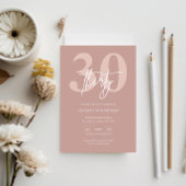 Minimalistisch Modern Roze 30e Verjaardagsfeest Kaart