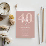 Minimalistisch Modern Roze 40e Verjaardagsfeest Kaart<br><div class="desc">Deze minimalistische typografie 40e verjaardagsfeestuitnodiging is perfect voor een modern verjaardagsfeestje. Het eenvoudige ontwerp is voorzien van klassieke witte tekst op roze achtergrond. Aanpasbaar in elke kleur. Houd het ontwerp minimaal en elegant, zoals het is, of personaliseer het door uw eigen afbeeldingen en illustraties toe te voegen. Voor meer geavanceerde...</div>
