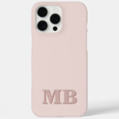 Minimalistisch Modern Roze Beige Initiaal Monogram Case-Mate iPhone Case (Achterkant)