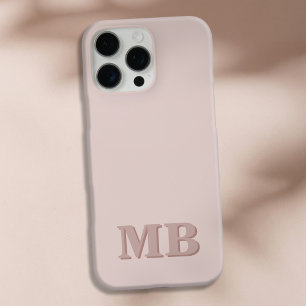 Minimalistisch Modern Roze Beige Initiaal Monogram iPhone 16 Pro Max Hoesje