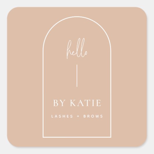 Minimalistisch Modern Roze Blush Arch Beauty Busin Vierkante Sticker (Voorkant)