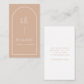 Minimalistisch modern Roze Blush Arch Beauty Cosme Visitekaartje (Voorkant / Achterkant)
