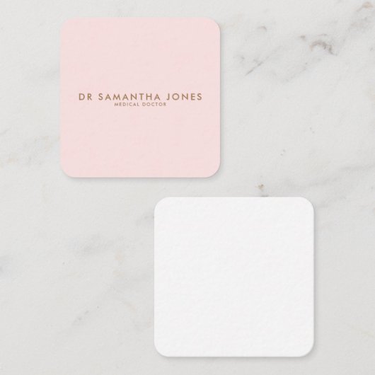 Minimalistisch Modern Roze Dokter Bezoek Kaart (Voorkant / Achterkant)