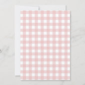 Minimalistisch modern roze geruite Baby shower Kaart (Achterkant)