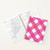 Minimalistisch modern roze gingham Verloving recep Notitieboek (Binnen)