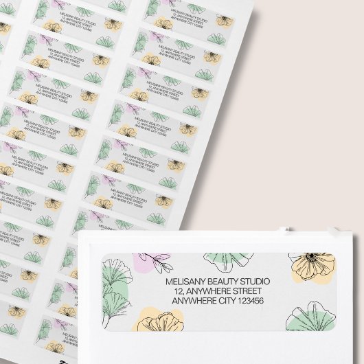 Minimalistisch Modern Roze Goud Groen Bloemenlijn Etiket