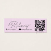 Minimalistisch Modern Roze Goud Groen Bloemenlijn  Mini Visitekaartjes (Achterkant)