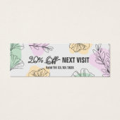 Minimalistisch Modern Roze Goud Groen Bloemenlijn  Mini Visitekaartjes (Voorkant)