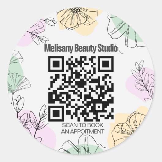 Minimalistisch Modern Roze Goud Groen Bloemenlijn  Ronde Sticker (Voorkant)