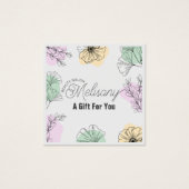 Minimalistisch Modern Roze Goud Groen Bloemenlijn  Vierkante Visitekaartjes (Voorkant)