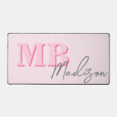 Minimalistisch Modern Roze Initiaal Monogram Bureaumat (Voorkant)