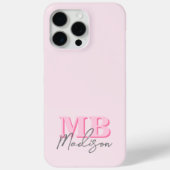 Minimalistisch Modern Roze Initiaal Monogram Case-Mate iPhone Case (Achterkant)