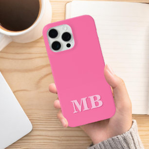 Minimalistisch Modern Roze Initiaal Monogram Case-Mate iPhone Case