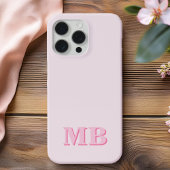 Minimalistisch Modern Roze Initiaal Monogram Case-Mate iPhone Case