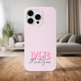 Minimalistisch Modern Roze Initiaal Monogram iPhone 15 Pro Max Hoesje