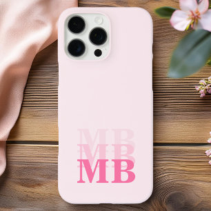 Minimalistisch Modern Roze Initiaal Monogram iPhone 16 Pro Max Hoesje