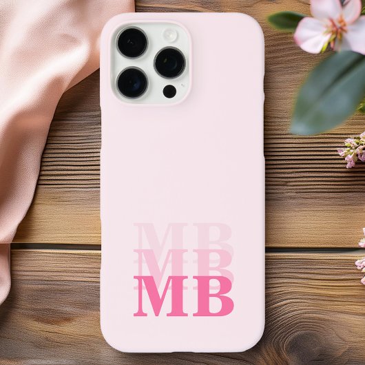 Minimalistisch Modern Roze Initiaal Monogram Case-Mate iPhone Case
