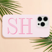 Minimalistisch Modern Roze Initiaal Monogram Case-Mate iPhone Case