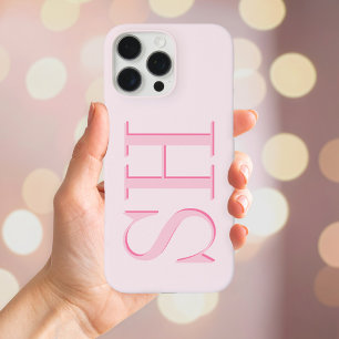 Minimalistisch Modern Roze Initiaal Monogram iPhone 16 Pro Max Hoesje