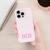 Minimalistisch Modern Roze Initiaal Monogram Case-Mate iPhone Case