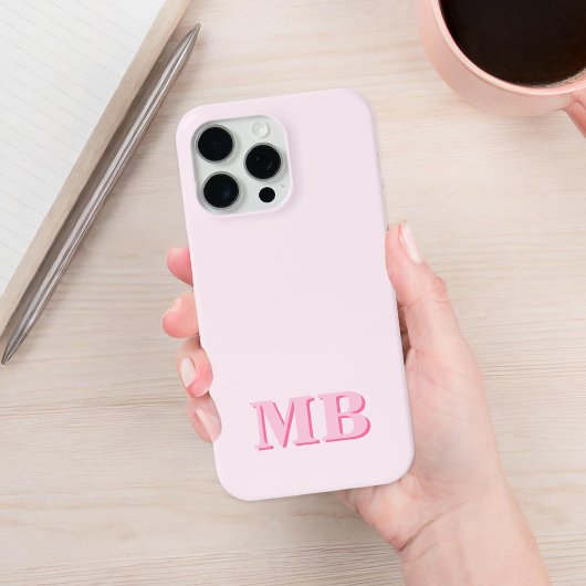 Minimalistisch Modern Roze Initiaal Monogram Case-Mate iPhone Case