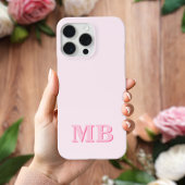 Minimalistisch Modern Roze Initiaal Monogram Case-Mate iPhone Case