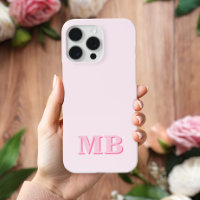 Minimalistisch Modern Roze Initiaal Monogram