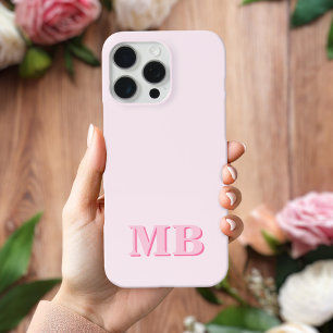Minimalistisch Modern Roze Initiaal Monogram Case-Mate iPhone Case