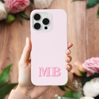 Minimalistisch Modern Roze Initiaal Monogram Case-Mate iPhone Case